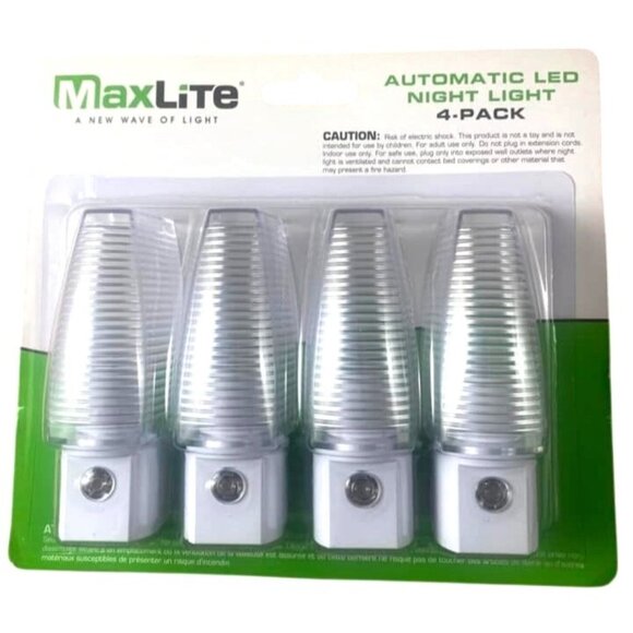 4-Pack Maxlite Automatic LED Night Light Dusk-To-Dawn Sensor Energy-Saving Compa - Picture 1 of 2